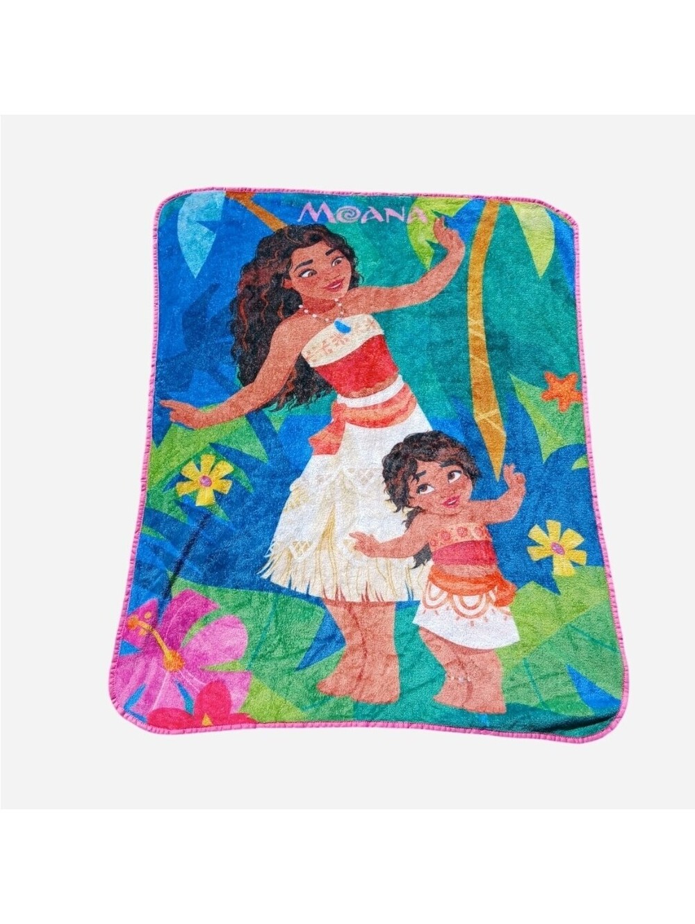 Disney Moana 2 Blanket Ocean Sisters Simea Plush Throw Fleece 36x46 Kids Toddler